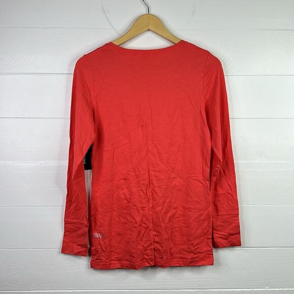 ANA Coral Scoop Neck Long Sleeve Tee‎ Shirt T Top Size Small - Picture 2 of 10